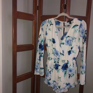 Forever 21 Blue and White Romper